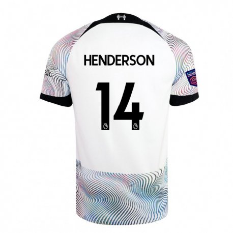 Kandiny Hombre Camiseta Henderson #14 Blanco Colorido 2ª Equipación 2022/23 La Camisa Chile