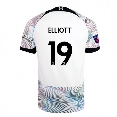 Kandiny Hombre Camiseta Harvey Elliott #19 Blanco Colorido 2ª Equipación 2022/23 La Camisa Chile