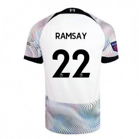 Kandiny Hombre Camiseta Calvin Ramsay #22 Blanco Colorido 2ª Equipación 2022/23 La Camisa Chile