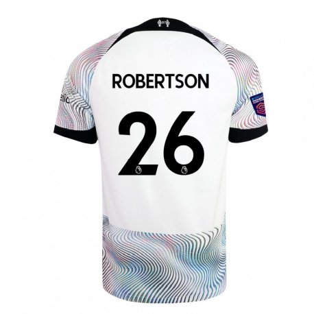 Kandiny Hombre Camiseta Andrew Robertson #26 Blanco Colorido 2ª Equipación 2022/23 La Camisa Chile