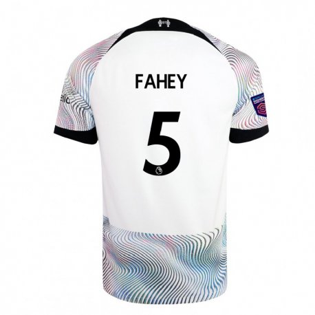 Kandiny Hombre Camiseta Niamh Fahey #5 Blanco Colorido 2ª Equipación 2022/23 La Camisa Chile