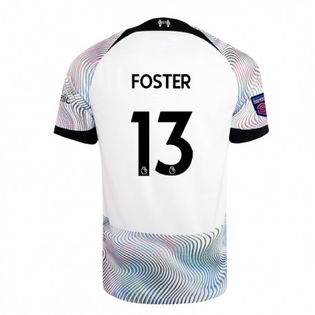 Kandiny Hombre Camiseta Rylee Foster #13 Blanco Colorido 2ª Equipación 2022/23 La Camisa Chile