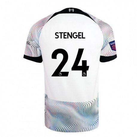 Kandiny Hombre Camiseta Katie Stengel #24 Blanco Colorido 2ª Equipación 2022/23 La Camisa Chile