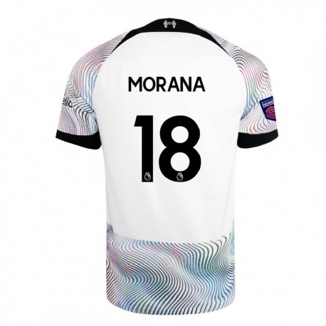 Kandiny Hombre Camiseta Nathan Morana #18 Blanco Colorido 2ª Equipación 2022/23 La Camisa Chile