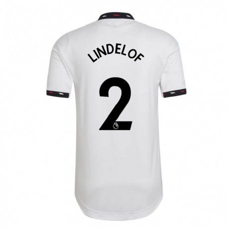 Kandiny Hombre Camiseta Victor Lindelof #2 Blanco 2ª Equipación 2022/23 La Camisa Chile