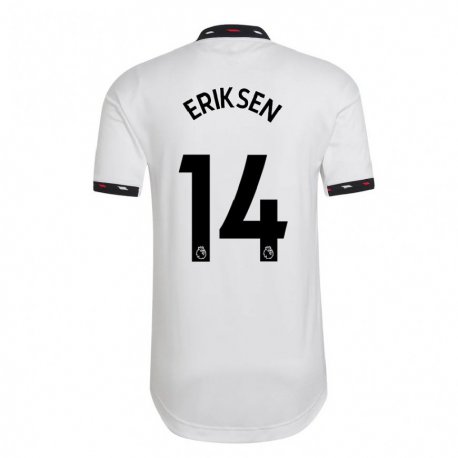 Kandiny Hombre Camiseta Christian Eriksen #14 Blanco 2ª Equipación 2022/23 La Camisa Chile