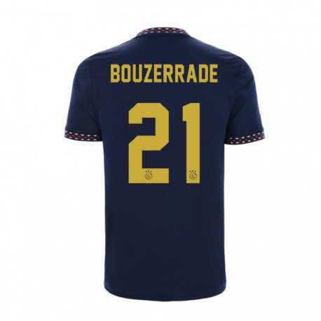 Kandiny Hombre Camiseta Zaina Bouzerrade #21 Azul Oscuro 2ª Equipación 2022/23 La Camisa Chile