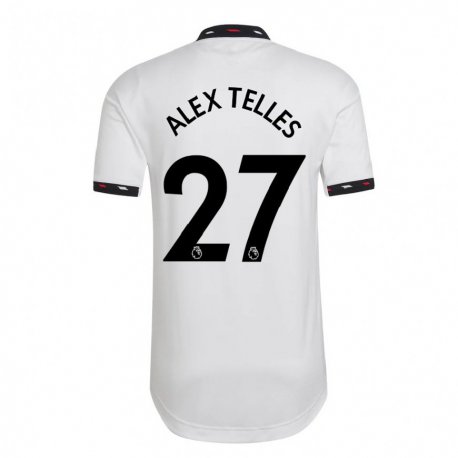 Kandiny Hombre Camiseta Alex Nicolao Telles #27 Blanco 2ª Equipación 2022/23 La Camisa Chile