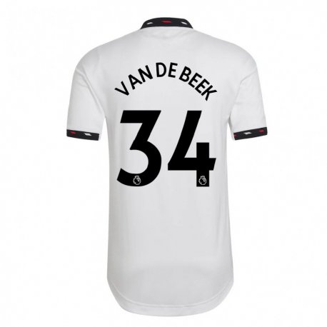 Kandiny Hombre Camiseta Donny Van De Beek #34 Blanco 2ª Equipación 2022/23 La Camisa Chile