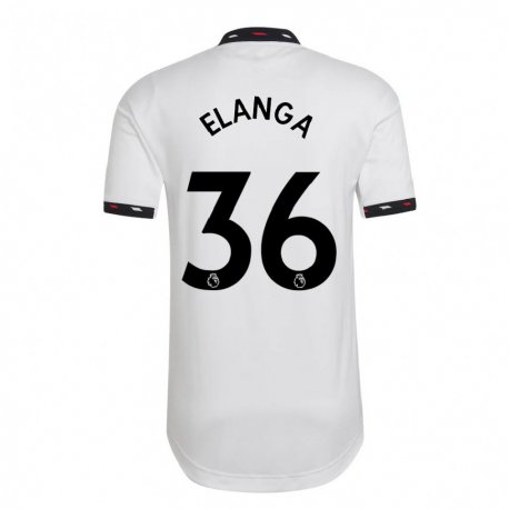 Kandiny Hombre Camiseta Anthony Elanga #36 Blanco 2ª Equipación 2022/23 La Camisa Chile