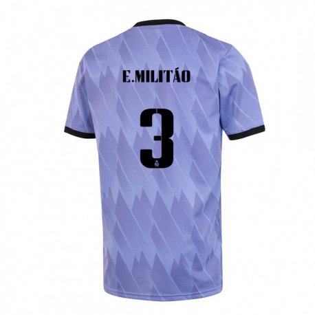 Kandiny Hombre Camiseta Eder Militao #3 Púrpura Negro 2ª Equipación 2022/23 La Camisa Chile