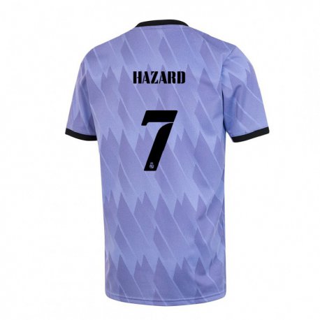 Kandiny Hombre Camiseta Eden Hazard #7 Púrpura Negro 2ª Equipación 2022/23 La Camisa Chile