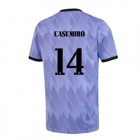 Kandiny Hombre Camiseta Casemiro #14 Púrpura Negro 2ª Equipación 2022/23 La Camisa Chile