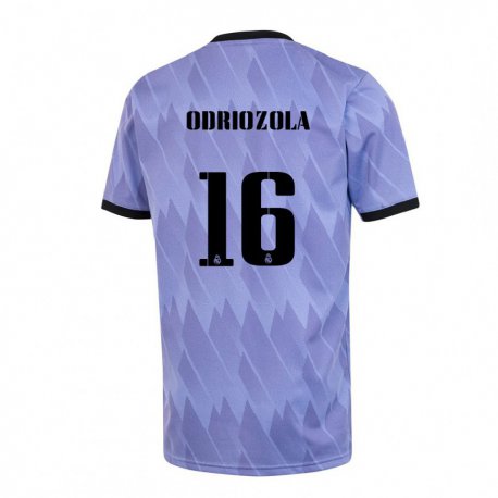 Kandiny Hombre Camiseta Alvaro Odriozola #16 Púrpura Negro 2ª Equipación 2022/23 La Camisa Chile