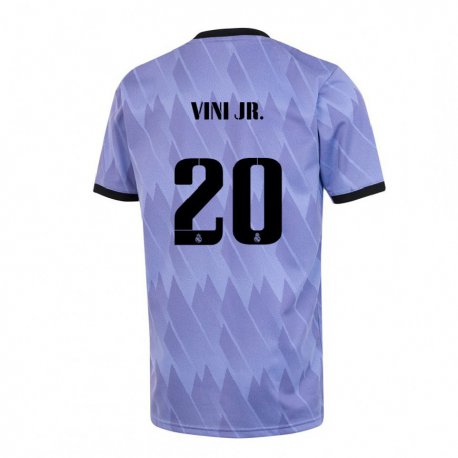 Kandiny Hombre Camiseta Vinicius Junior #20 Púrpura Negro 2ª Equipación 2022/23 La Camisa Chile