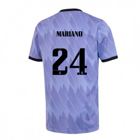 Kandiny Hombre Camiseta Mariano Diaz #24 Púrpura Negro 2ª Equipación 2022/23 La Camisa Chile