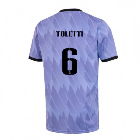 Kandiny Hombre Camiseta Sandie Toletti #6 Púrpura Negro 2ª Equipación 2022/23 La Camisa Chile