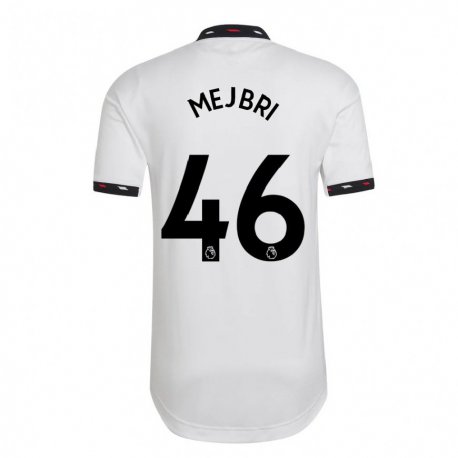 Kandiny Hombre Camiseta Hannibal Mejbri #46 Blanco 2ª Equipación 2022/23 La Camisa Chile