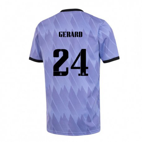 Kandiny Hombre Camiseta Meline Gerard #24 Púrpura Negro 2ª Equipación 2022/23 La Camisa Chile