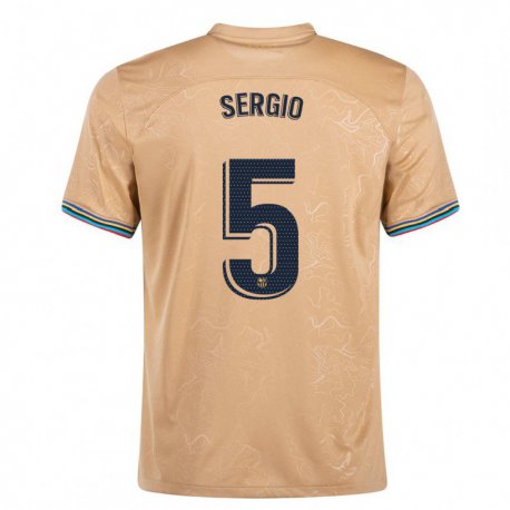 Kandiny Hombre Camiseta Sergio Busquets #5 Oro 2ª Equipación 2022/23 La Camisa Chile