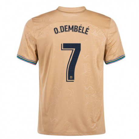 Kandiny Hombre Camiseta Ousmane Dembélé #7 Oro 2ª Equipación 2022/23 La Camisa Chile