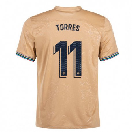 Kandiny Hombre Camiseta Ferran Torres #11 Oro 2ª Equipación 2022/23 La Camisa Chile