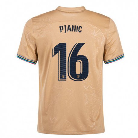 Kandiny Hombre Camiseta Miralem Pjanic #16 Oro 2ª Equipación 2022/23 La Camisa Chile