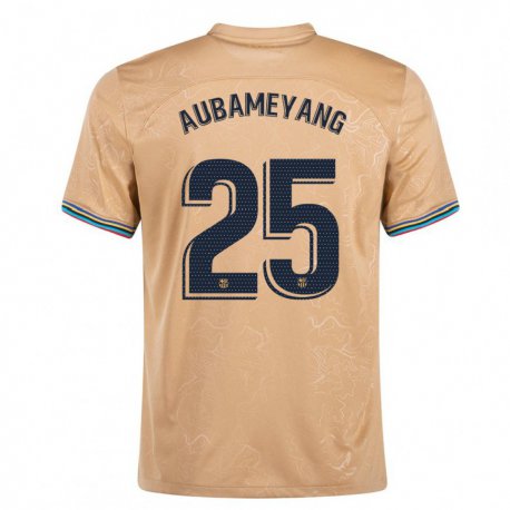 Kandiny Hombre Camiseta Pierre Emerick Aubameyang #25 Oro 2ª Equipación 2022/23 La Camisa Chile