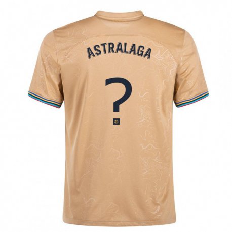 Kandiny Hombre Camiseta Ander Astralaga #0 Oro 2ª Equipación 2022/23 La Camisa Chile