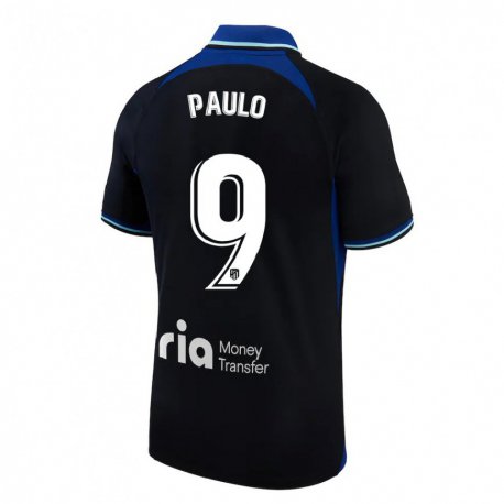 Kandiny Hombre Camiseta Marcos Paulo #9 Negro Blanco Azul 2ª Equipación 2022/23 La Camisa Chile