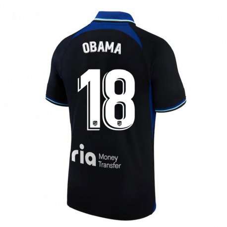 Kandiny Hombre Camiseta Salomon Obama #18 Negro Blanco Azul 2ª Equipación 2022/23 La Camisa Chile