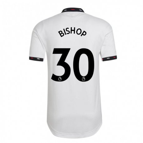 Kandiny Hombre Camiseta Nathan Bishop #30 Blanco 2ª Equipación 2022/23 La Camisa Chile