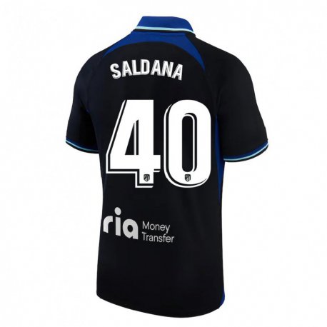 Kandiny Hombre Camiseta Jose Saldana #40 Negro Blanco Azul 2ª Equipación 2022/23 La Camisa Chile