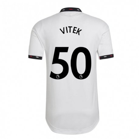 Kandiny Hombre Camiseta Radek Vitek #50 Blanco 2ª Equipación 2022/23 La Camisa Chile