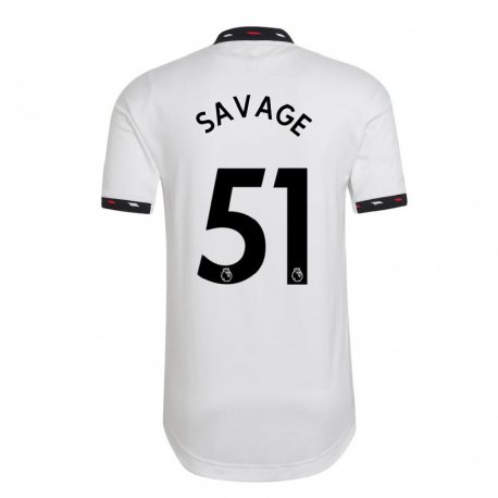 Kandiny Hombre Camiseta Charlie Savage #51 Blanco 2ª Equipación 2022/23 La Camisa Chile
