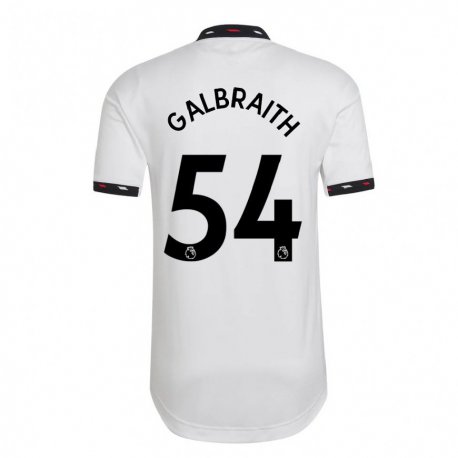 Kandiny Hombre Camiseta Ethan Galbraith #54 Blanco 2ª Equipación 2022/23 La Camisa Chile
