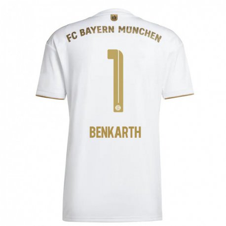 Kandiny Hombre Camiseta Laura Benkarth #1 Oro Blanco 2ª Equipación 2022/23 La Camisa Chile