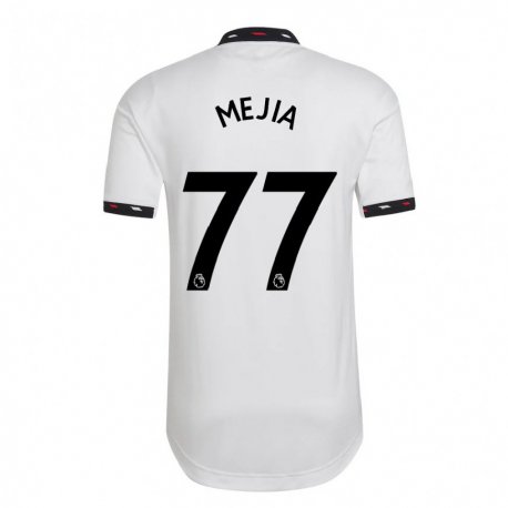 Kandiny Hombre Camiseta Mateo Mejia #77 Blanco 2ª Equipación 2022/23 La Camisa Chile