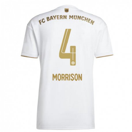 Kandiny Hombre Camiseta Liam Morrison #4 Oro Blanco 2ª Equipación 2022/23 La Camisa Chile