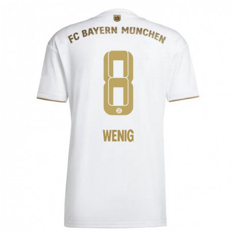 Kandiny Hombre Camiseta Marcel Wenig #8 Oro Blanco 2ª Equipación 2022/23 La Camisa Chile