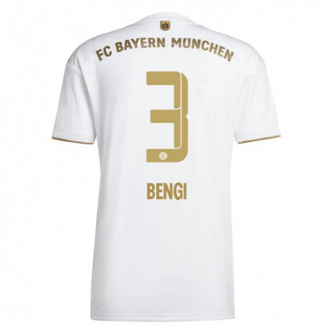 Kandiny Hombre Camiseta Kaan Bengi #3 Oro Blanco 2ª Equipación 2022/23 La Camisa Chile