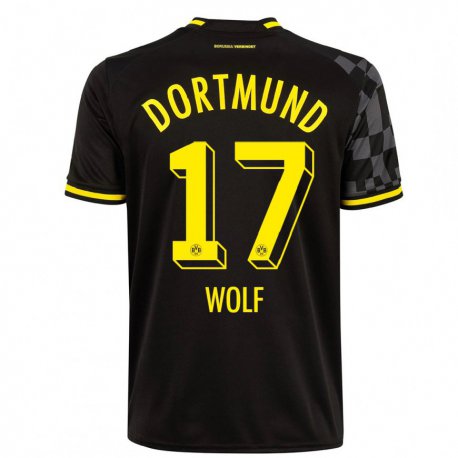 Kandiny Hombre Camiseta Marius Wolf #17 Negro 2ª Equipación 2022/23 La Camisa Chile