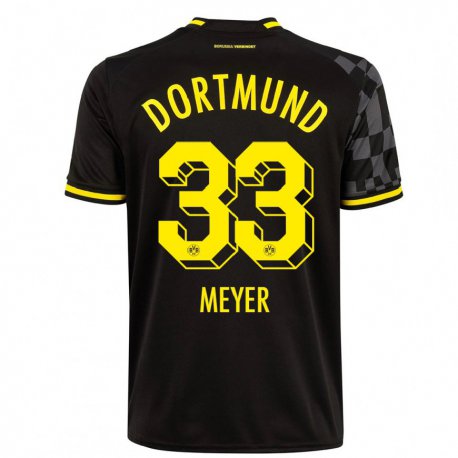 Kandiny Hombre Camiseta Alexander Meyer #33 Negro 2ª Equipación 2022/23 La Camisa Chile