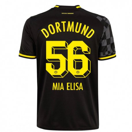 Kandiny Hombre Camiseta Bomnuter Mia Elisa #56 Negro 2ª Equipación 2022/23 La Camisa Chile
