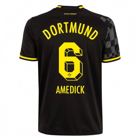 Kandiny Hombre Camiseta Maik Amedick #6 Negro 2ª Equipación 2022/23 La Camisa Chile