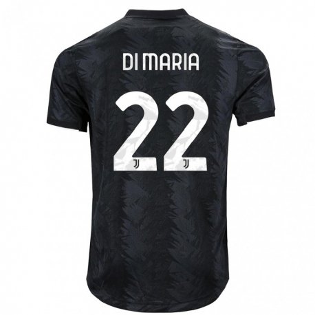 Kandiny Hombre Camiseta Angel Di Maria #22 Negro Oscuro 2ª Equipación 2022/23 La Camisa Chile