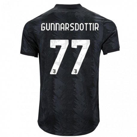 Kandiny Hombre Camiseta Sara Bjork Gunnarsdottir #77 Negro Oscuro 2ª Equipación 2022/23 La Camisa Chile