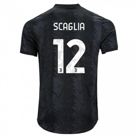 Kandiny Hombre Camiseta Simone Scaglia #12 Negro Oscuro 2ª Equipación 2022/23 La Camisa Chile