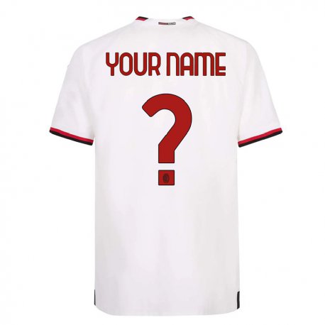 Kandiny Hombre Camiseta Su Nombre #0 Blanco Rojo 2ª Equipación 2022/23 La Camisa Chile