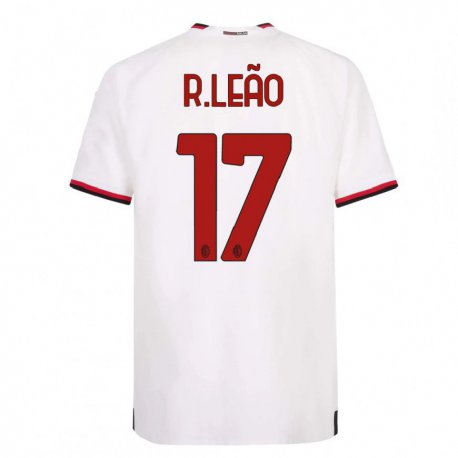 Kandiny Hombre Camiseta Rafael Leao #17 Blanco Rojo 2ª Equipación 2022/23 La Camisa Chile
